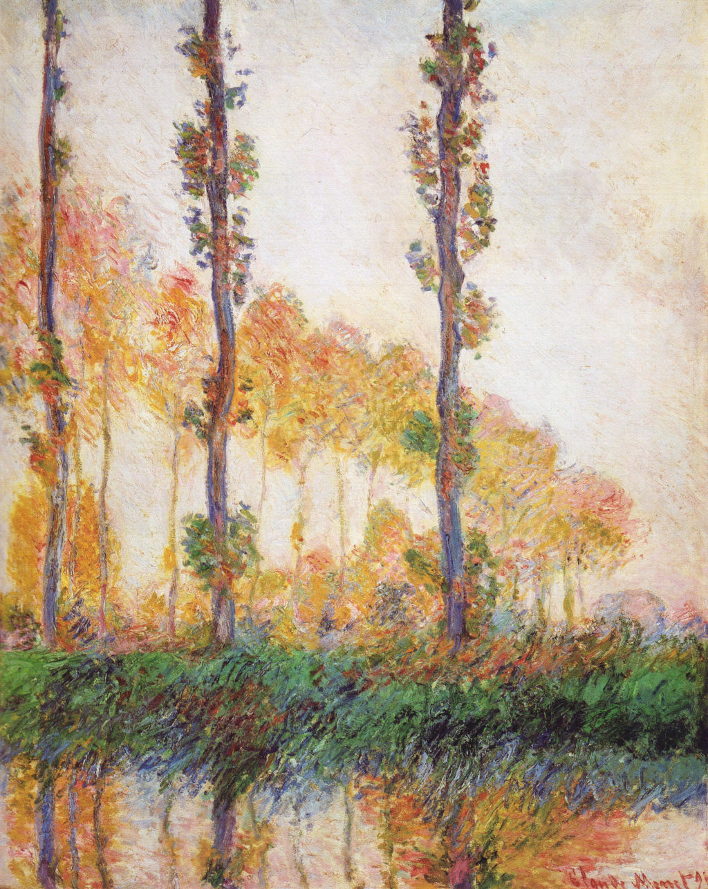 Poplars Three Trees in Autumn Claude Monet